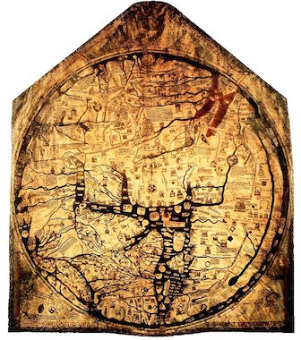 A photograph of the Mappa Mundi, Hereford Cathedral